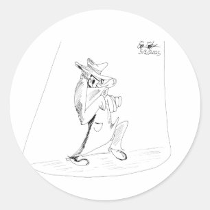 Erica Crooks Comics - sneaky villain man Classic Round Sticker