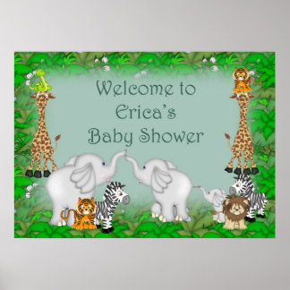 Erica's Jungle Baby Shower Poster