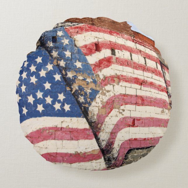 Erick, Oklahoma, USA. Route 66 Round Cushion (Front)