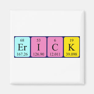 Erick periodic table name magnet