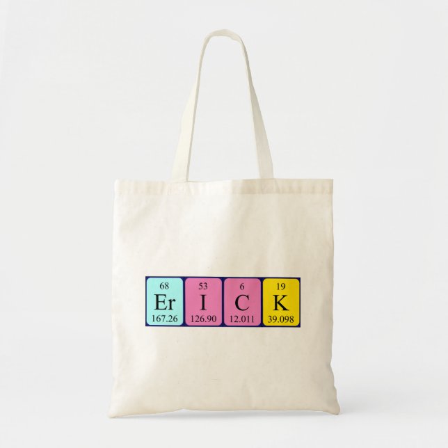 Erick periodic table name tote bag (Front)