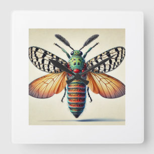 Ericodesma Insect Dorsal View 010824IREF207 - Wate Square Wall Clock