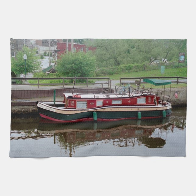 Erie Canal boat kitchen towel (Horizontal)
