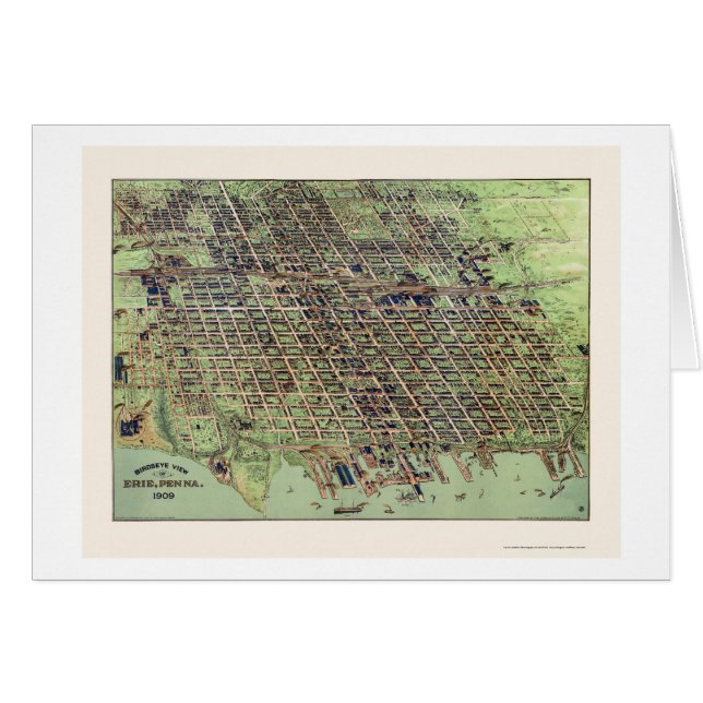 Erie, PA Panoramic Map - 1909 (Front Horizontal)