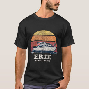 Erie Pa Vintage Boating 70s Retro Boat Design T-Shirt