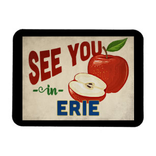 Erie Pennsylvania Apple - Vintage Travel Magnet