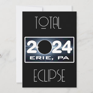 Erie Pennsylvania Eclipse April 2024 Total Solar Holiday Card