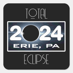 Erie Pennsylvania Eclipse April 2024 Total Solar Square Sticker