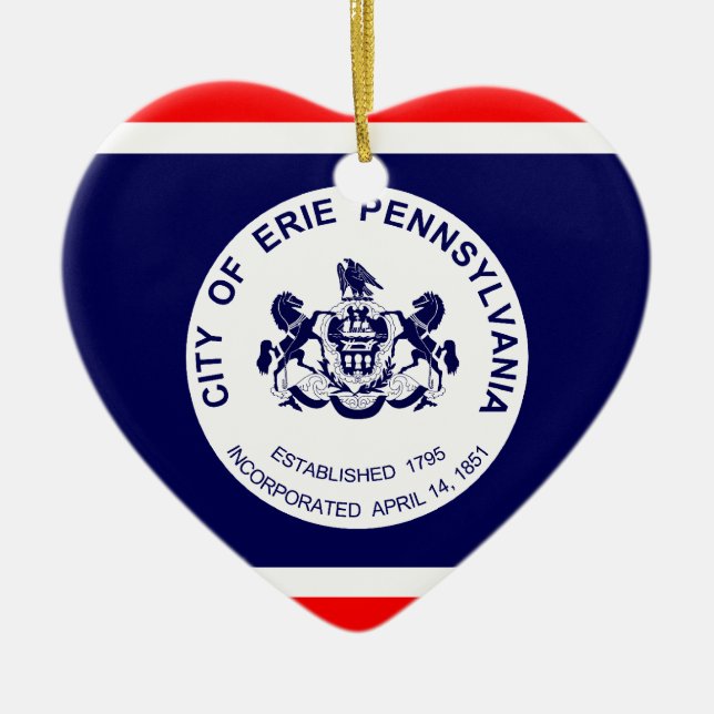Erie, Pennsylvania, United States Ceramic Tree Decoration (Front)