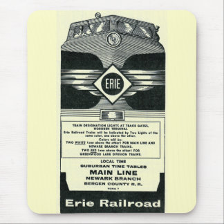 Erie Railroad Suburban Time Tables Cover 1958 Mouse Pad