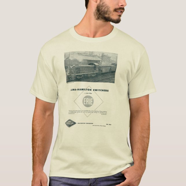Erie Railroad Uses Lima - Hamilton Diesels T-Shirt (Front)