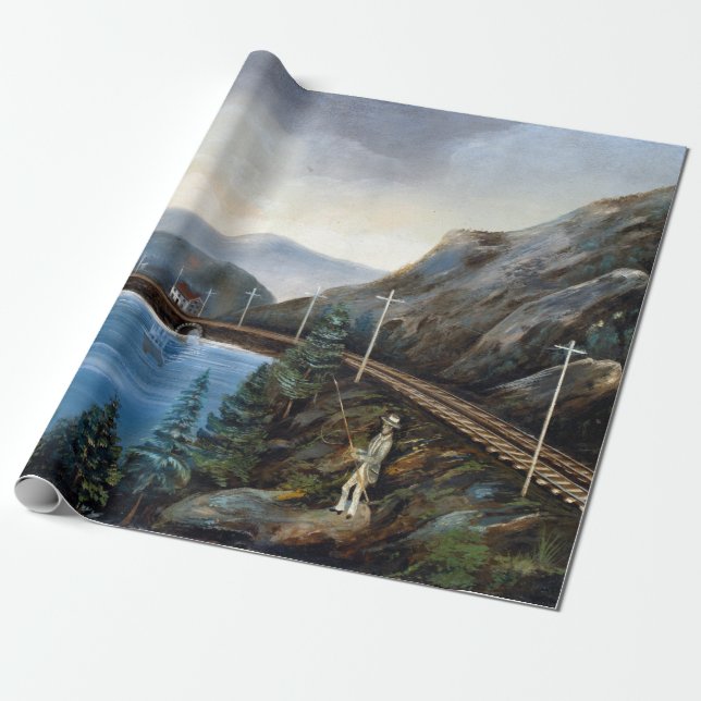 Erie Railroad Wrapping Paper (Unrolled)