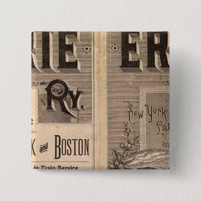 Erie Railway 15 Cm Square Badge (Front)