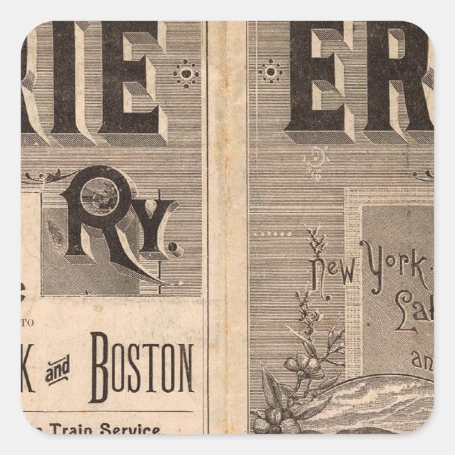 Erie Railway Square Sticker (Front)