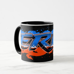 Erik Vorname Name Graffiti blue orange Tasse Mug