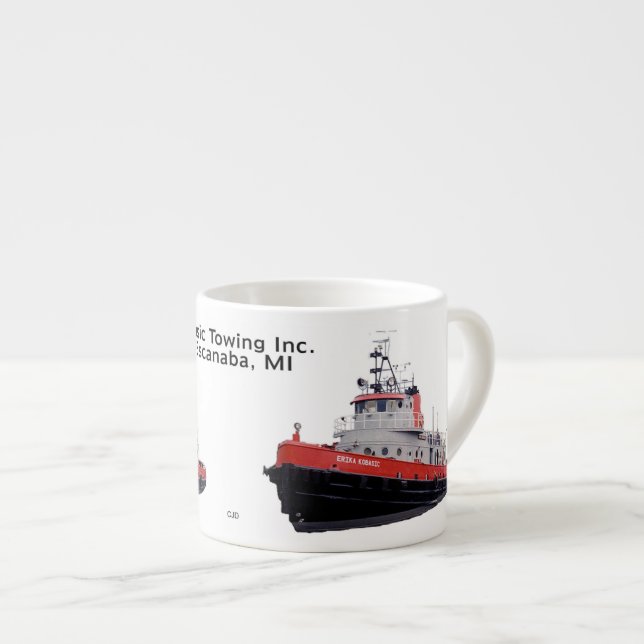Erika Kobasic Basic towing cutout espresso mug (Front Right)
