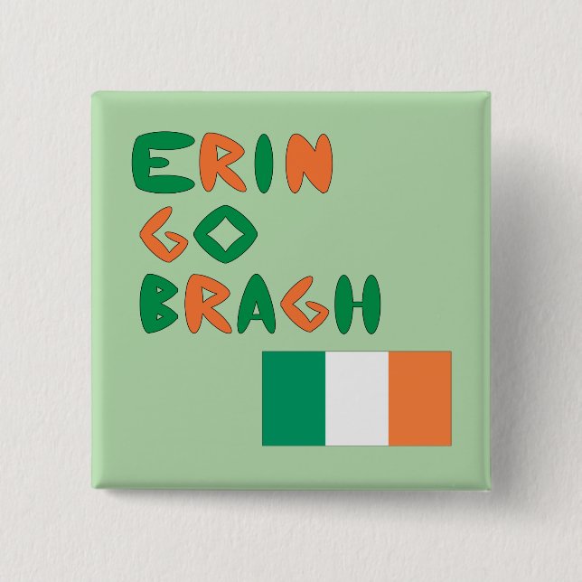 Erin Go Bragh 15 Cm Square Badge (Front)