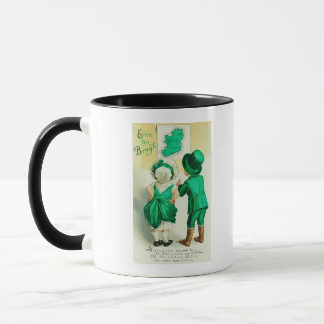Erin Go Bragh Couple Looking at Ireland Map Mug (Left)