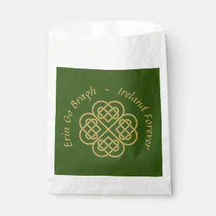 Erin Go Bragh Gold Celtic Shamrock Favour Bag
