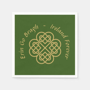 Erin Go Bragh Gold Celtic Shamrock Napkin