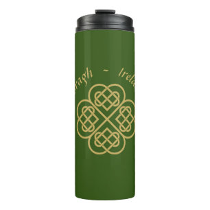 Erin Go Bragh Gold Celtic Shamrock  Thermal Tumbler