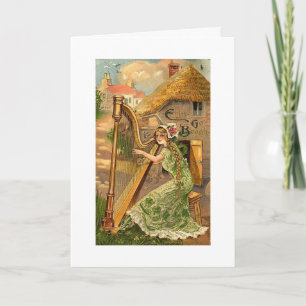Erin Go Bragh Harp Woman Holiday Card