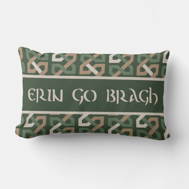 Erin go Bragh Irish Knot Pattern Lumbar Cushion (Front)