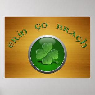 Erin Go Bragh Shamrock Poster