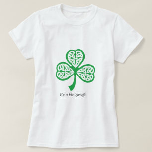 Erin Go Bragh shamrock with celtic knotwork T-Shirt