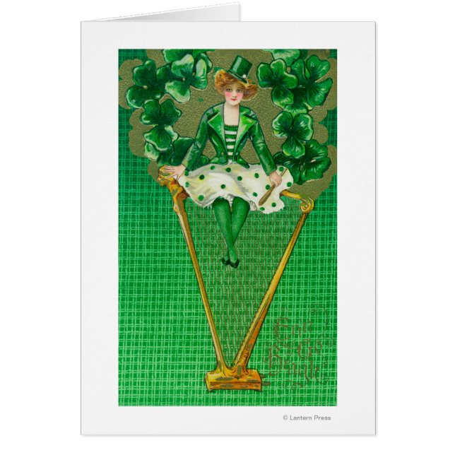 Erin Go Bragh Woman on Harp Scene (Front)