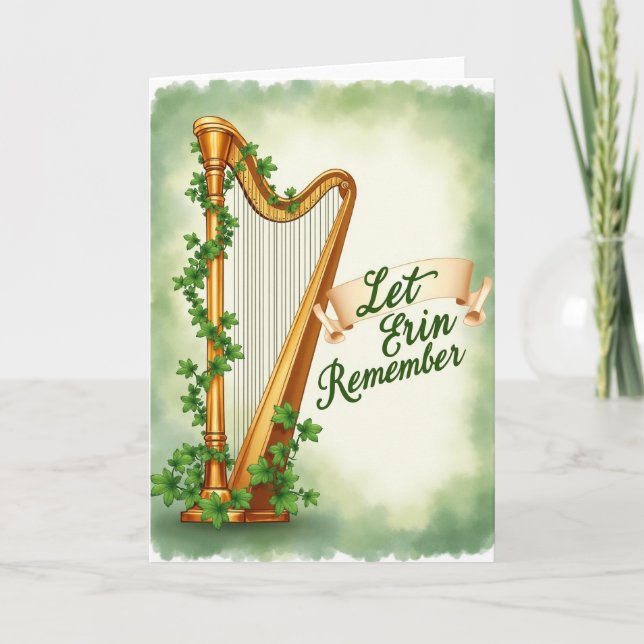 Erin Remember Harp Scene Card (Front)
