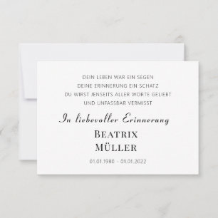 Erinnerung Modern Elegant Simple Chic Dankeskarte Thank You Card