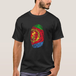 Eritrea Country Flag Fingerprint DNA T-Shirt