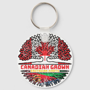 Eritrea Eritrean Canadian Canada Tree Roots Flag Key Ring
