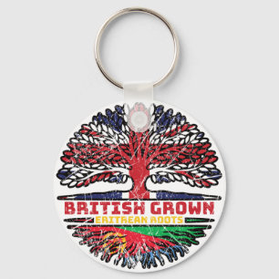 Eritrea Eritrean Uk United Kingdom British Tree Key Ring