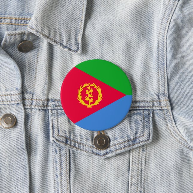 Eritrea flag 7.5 cm round badge (In Situ)