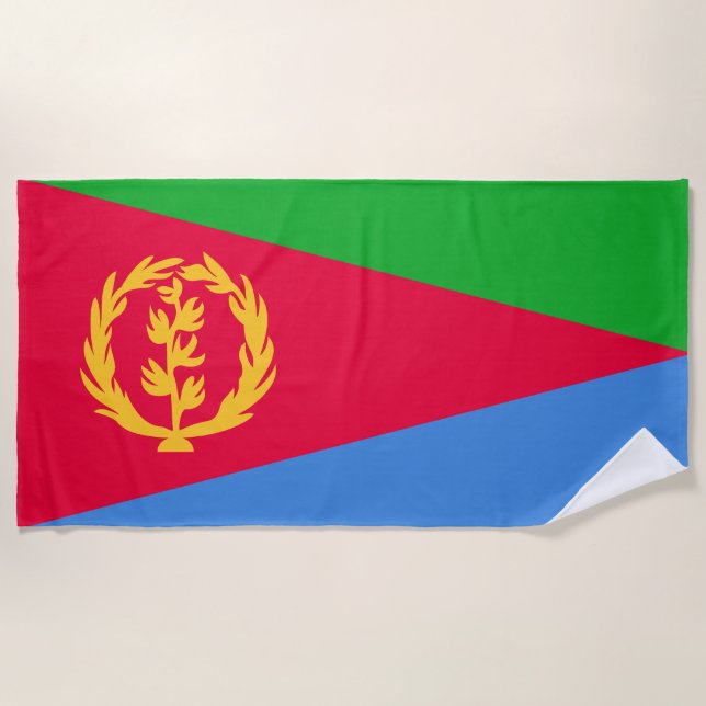 Eritrea Flag Beach Towel (Front)