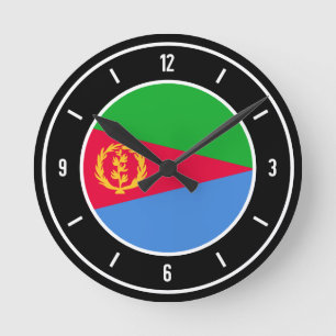 Eritrea Flag Elegant Round Clock