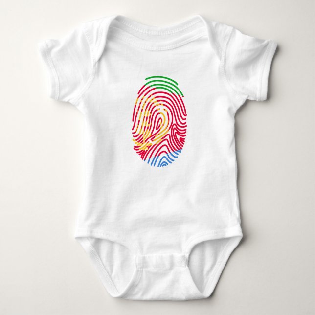 Eritrea Flag Fingerprint Baby Bodysuit (Front)
