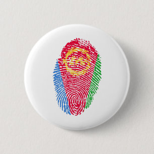 Eritrea Flag Fingerprint Country Pride Identity 6 Cm Round Badge