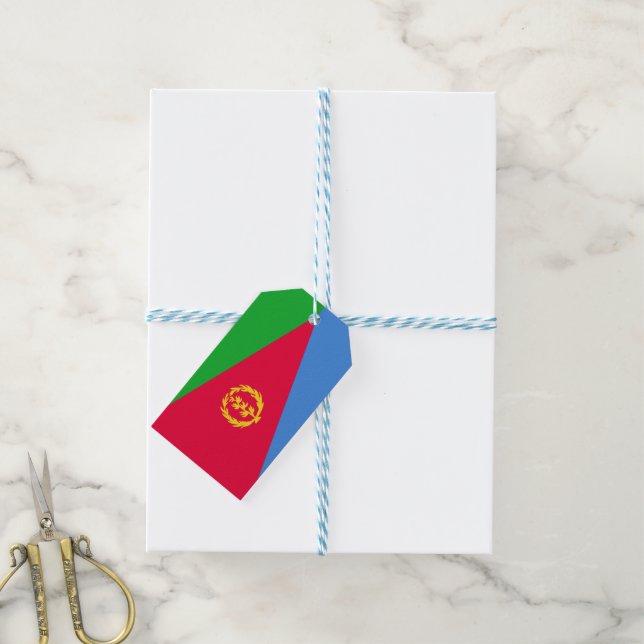 Eritrea flag gift tags (With Twine)