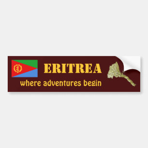 Eritrea Flag + Map Bumper Sticker