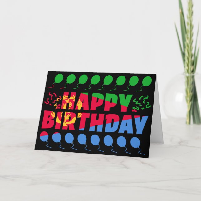 Eritrea Flag Patriotic Birthday Card (Front)