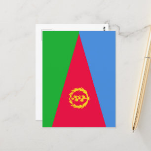 Eritrea flag postcard