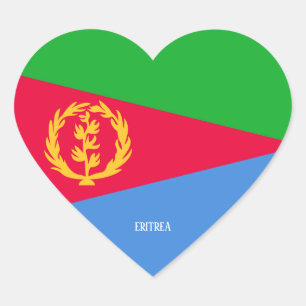 Eritrea Flag Splendid Patriotic  Heart Sticker