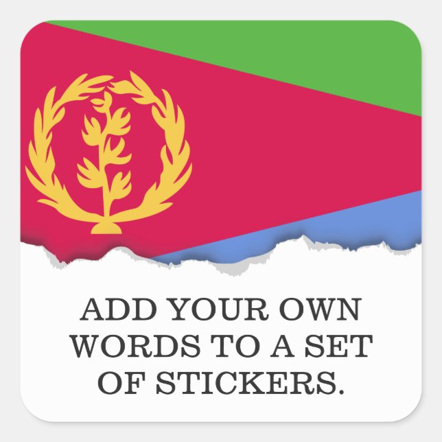 Eritrea Flag Square Sticker (Front)