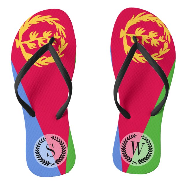 Eritrea Flag Thongs (Footbed)