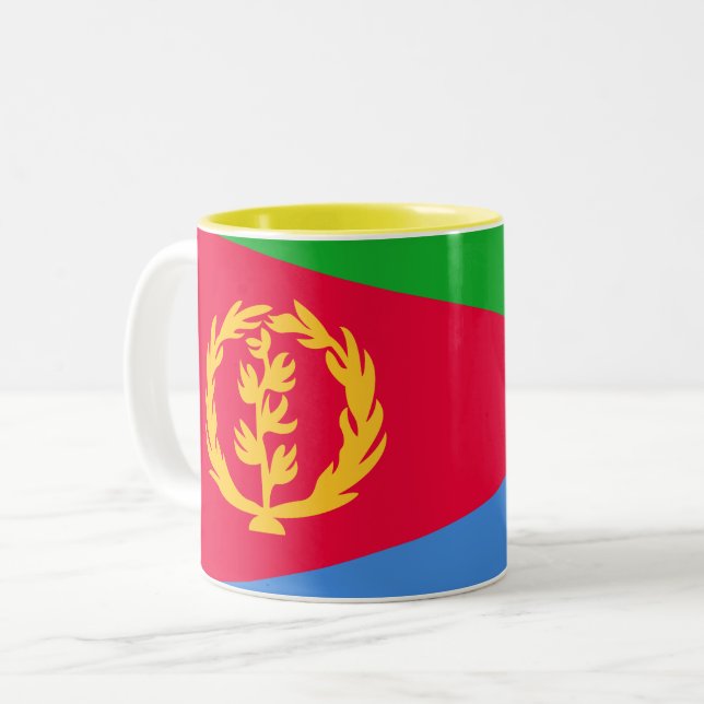 Eritrea Flag Two-Tone Coffee Mug (Front Left)