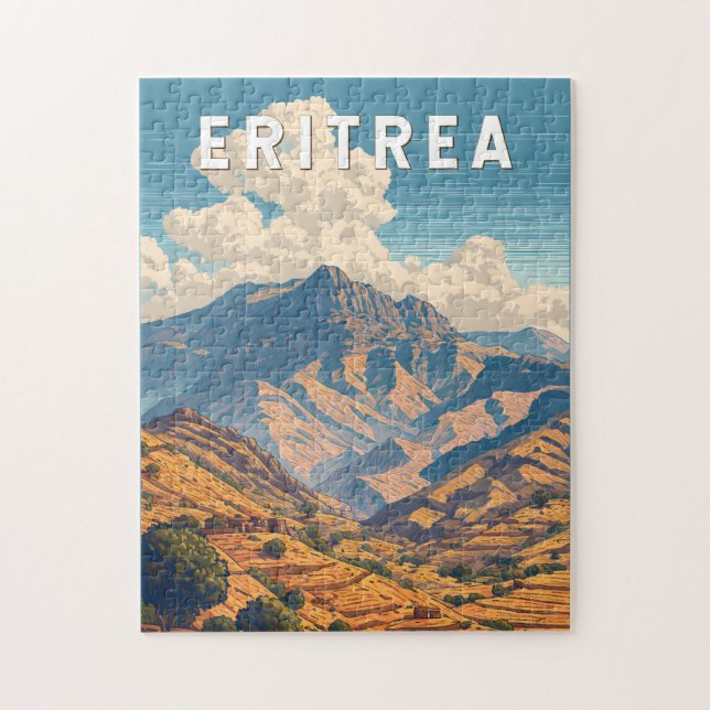 Eritrea Illustration Travel Art Vintage Jigsaw Puzzle (Vertical)