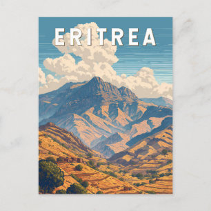 Eritrea Illustration Travel Art Vintage Postcard